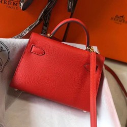 Hermes Kelly Mini II Borsa Rouge Casaque Epsom