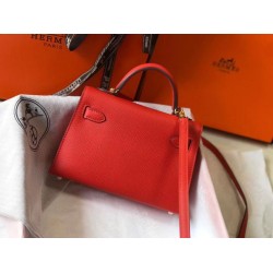 Hermes Kelly Mini II Borsa Rouge Casaque Epsom