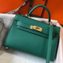 Hermes Kelly Mini II Borsa Malachite Epsom
