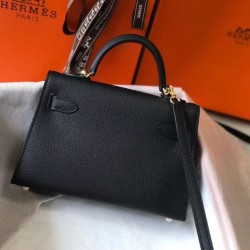 Hermes Kelly Mini II Borsa Nero Epsom