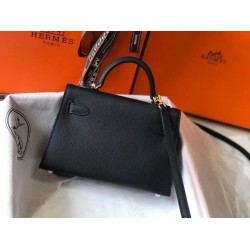 Hermes Kelly Mini II Borsa Nero Epsom