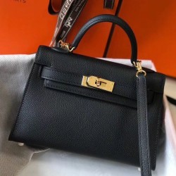 Hermes Kelly Mini II Borsa Nero Epsom