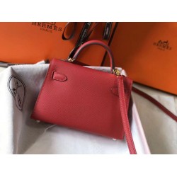 Hermes Kelly Mini II Borsa Rouge Vif Epsom