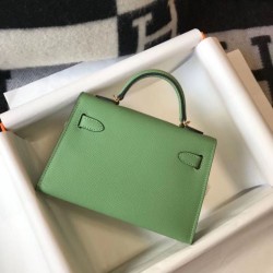 Hermes Kelly Mini II Borsa Vert Criquet Epsom