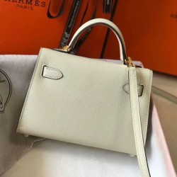 Hermes Kelly Mini II Borsa Bianco Epsom
