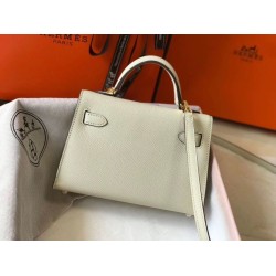 Hermes Kelly Mini II Borsa Bianco Epsom