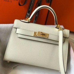 Hermes Kelly Mini II Borsa Bianco Epsom