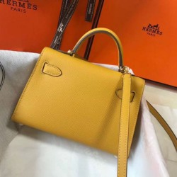 Borsa Hermes Kelly Mini II gialla Epsom