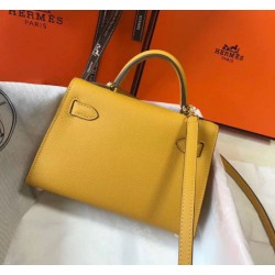 Borsa Hermes Kelly Mini II gialla Epsom Borsa Hermes Kelly Mini II gialla Epsom