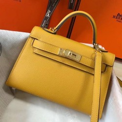 Borsa Hermes Kelly Mini II gialla Epsom