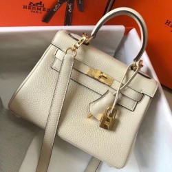 Borsa Hermes Mini Kelly 20cm Craie Clemence