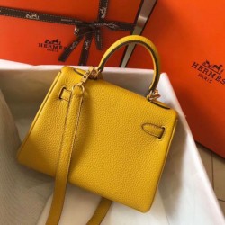 Hermes Mini Kelly 20cm Borsa Giallo Clemence