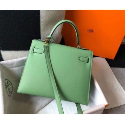 Hermes Kelly 25cm Sellier Borsa Vert Criquet Epsom Hermes Kelly 25cm Sellier Borsa Vert Criquet Epsom