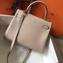 Hermes Kelly 28cm Retourne Borsa Argile Clemence