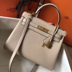 Hermes Kelly 28cm Retourne Borsa Argile Clemence