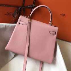 Borsa Hermes Kelly 28cm Retourne rosa Clemence