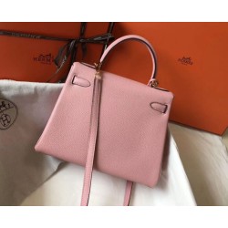 Borsa Hermes Kelly 28cm Retourne rosa Clemence