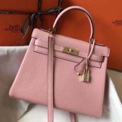 Borsa Hermes Kelly 28cm Retourne rosa Clemence