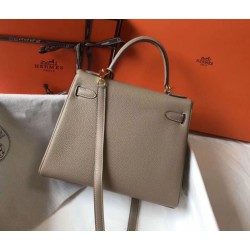 Borsa Hermes Kelly 28cm Retourne Tourterelle Clemence
