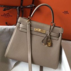 Borsa Hermes Kelly 28cm Retourne Tourterelle Clemence