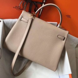 Borsa Hermes Kelly 32cm Retourne Borsa Argile Clemence