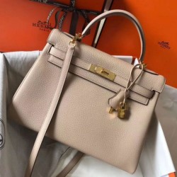 Borsa Hermes Kelly 32cm Retourne Borsa Argile Clemence