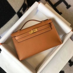 Hermes Kelly Pochette Borsa Oro Epsom