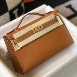 Hermes Kelly Pochette Borsa Oro Epsom