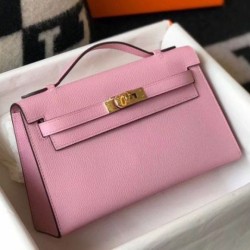 Hermes Kelly Pochette Borsa Malva Sylvestre Epsom