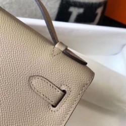 Hermes Kelly Pochette Borsa Gris Tourterelle Epsom