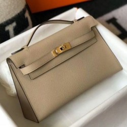 Hermes Kelly Pochette Borsa Gris Tourterelle Epsom
