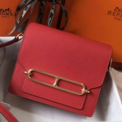 Hermes Sac Roulis Mini Borsa Rosso Evercolor Vitello