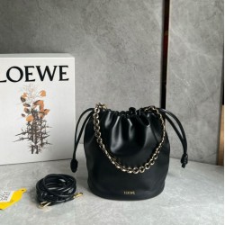 Loewe Flamenco Purse Bucket Borsa Nero Nappa Agnello