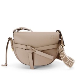 Loewe Gate Piccolo Borsa Sabbia Vitello e Jacquard