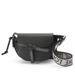Loewe Mini Gate Dual Borsa Nero vitello