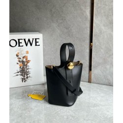 Loewe Mini Pebble Bucket Borsa Nero Vitello Loewe Mini Pebble Bucket Borsa Nero Vitello