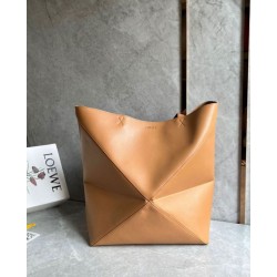 Loewe Grande Puzzle Fold Tote Borsa Tan Calfskin Loewe Grande Puzzle Fold Tote Borsa Tan Calfskin