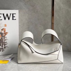 Borsa Hobo Puzzle Loewe vitello nappa bianca
