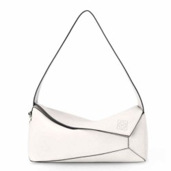 Borsa Hobo Puzzle Loewe vitello nappa bianca