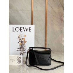 Loewe Mini Puzzle Borsa Nero Vitello