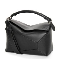 Loewe Puzzle Medium Borsa Nero Classico Vitello