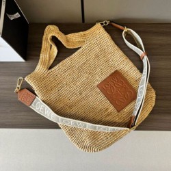 Loewe Slit Tote Borsa Raffia e Vitello Loewe Slit Tote Borsa Raffia e Vitello