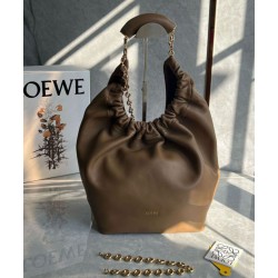 Loewe Medium Squeeze Borsa Marrone Nappa Agnello