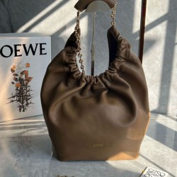 Loewe Medium Squeeze Borsa Marrone Nappa Agnello