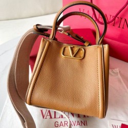 Valentino Alltime Piccolo Borsa Marrone vitello granata