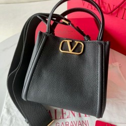 Valentino Alltime Piccolo Borsa Nero vitello granata