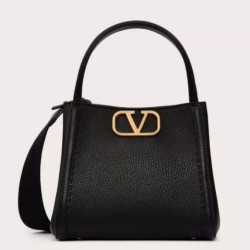 Valentino Alltime Piccolo Borsa Nero vitello granata