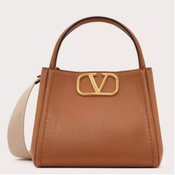 Valentino Alltime Medium Borsa Marrone vitello granata