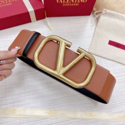 Valentino VLogo Cintura reversibile 70mm vitello marrone e nera