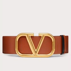 Valentino VLogo Cintura reversibile 70mm vitello marrone e nera